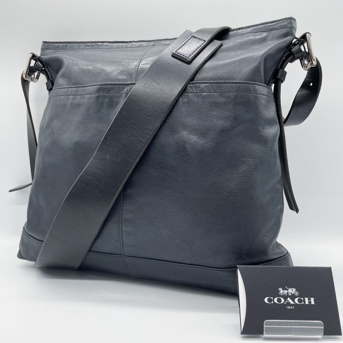 メンズ 極美品 COACH コーチ メッセンジャー ショルダー ビジネス A4