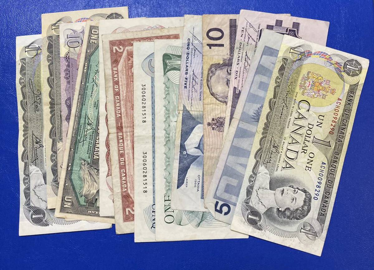 1円〜カナダドル紙幣 まとめ 54ドル Lot4262 0 カナダドル(CAD) カナダ １９５４