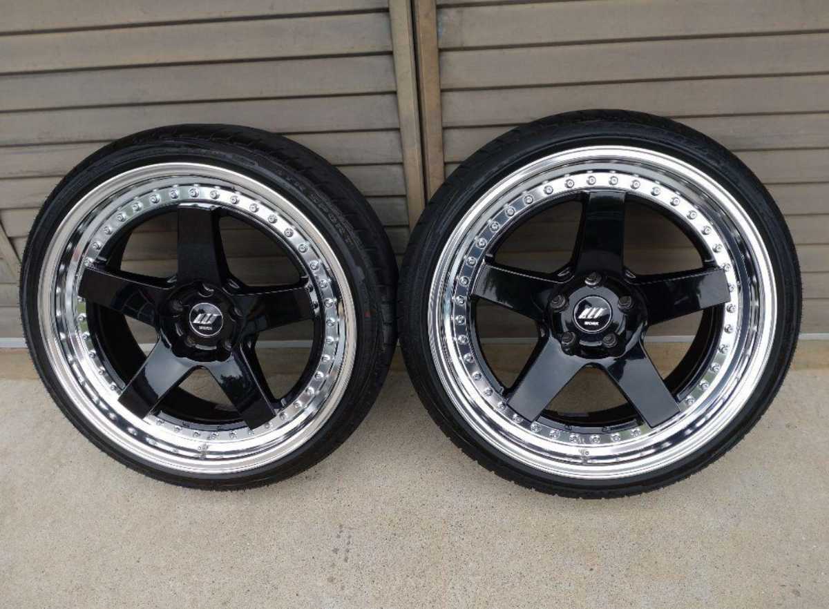 1円スタート ガリ傷なし美品！workジスタンスw5s 8.5j+32 19インチ 2 