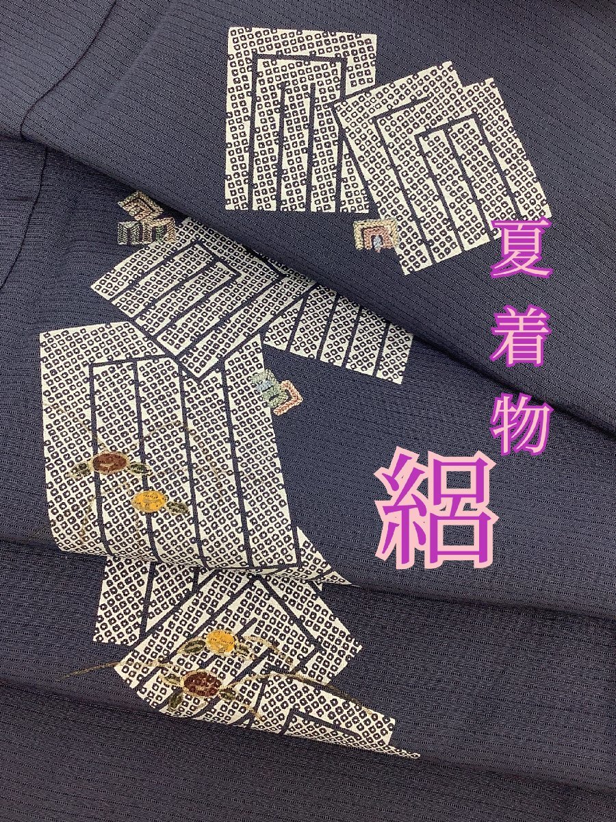 新作登場，本物保証 きものcocon 夏物売り尽くし 付下げ 絽/夏着物/単衣/刺繍/正絹/紺系/身丈160/裄65 8-18-8K-1368-i(付下げ)｜売買されたオークション情報、yahooの商品情報をアーカイブ公開 - オークファン 付下げ