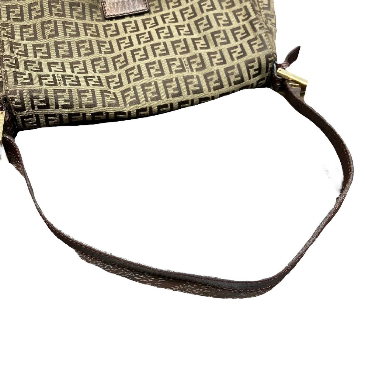 FENDI フェンディ ズッキーノ マンマバケット キャンバス×レザー GD 