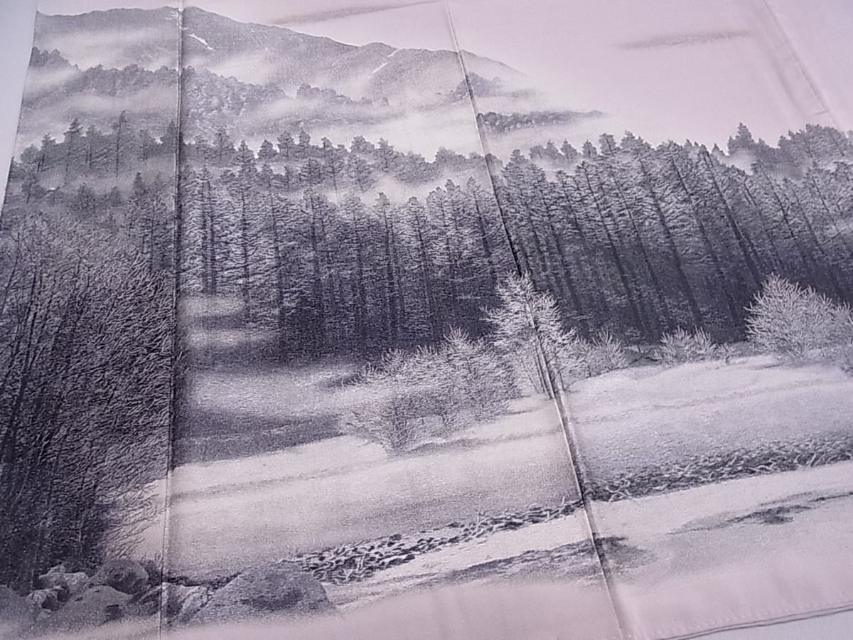 平和屋着物■訪問着　中国国宝刺繍　乱針刺繍　水辺草木文　暈し染め　銀彩　逸品　tx2391 相良刺繍 訪問着 中国三大刺繍 新作情報芸術的な刺繍を生み出す中国の人間国宝と呼ばれる 秋 逸品