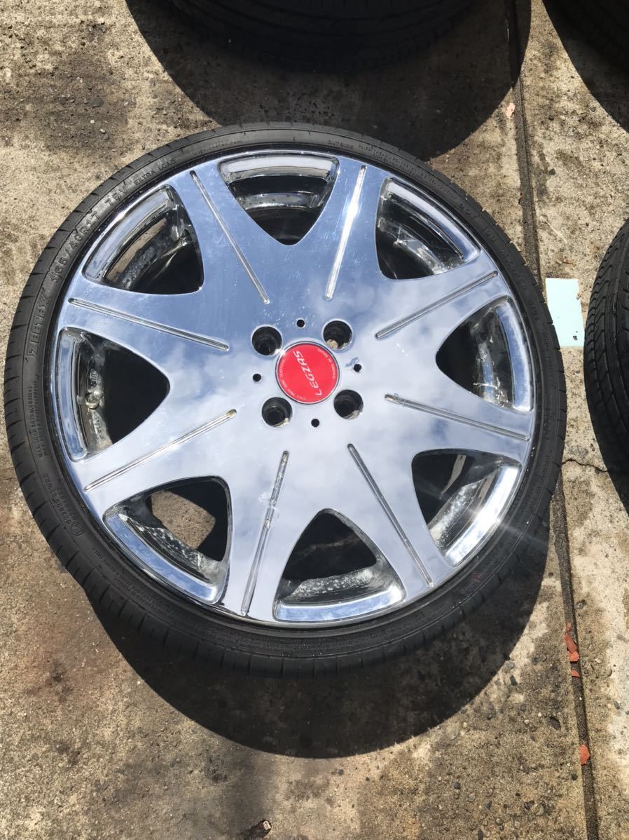 1円〜】LEGZAS 17インチ アルミホイール 軽自動車 5.5J インセット48 