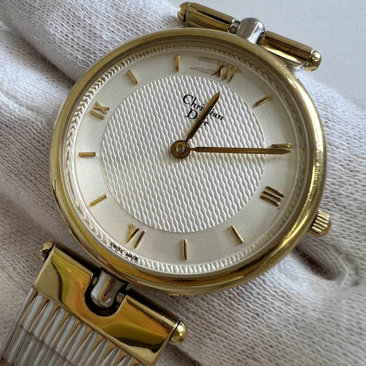 【稼働品】Christian Dior クリスチャン・ディオール 35mm Quartz 腕時計 レディース