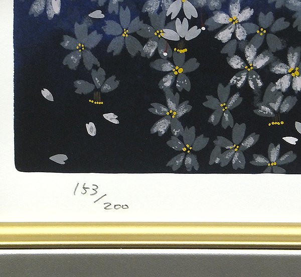 GLC】中島千波 「月下春桜富士」 シルクスクリーン 直筆サイン 限定200