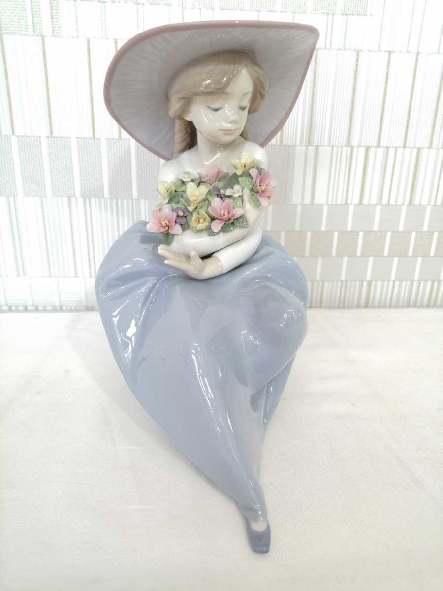 LLADRO リヤドロ 希少♪ 陶器人形 花の香りに包まれて 花と少女
