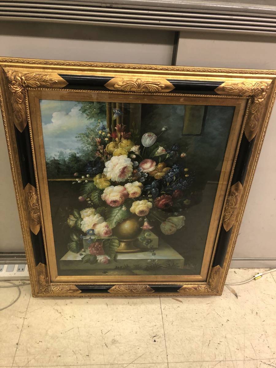 品 ズッチェリ スペイン画家 zuchelli 油絵 花瓶に花 サイン有