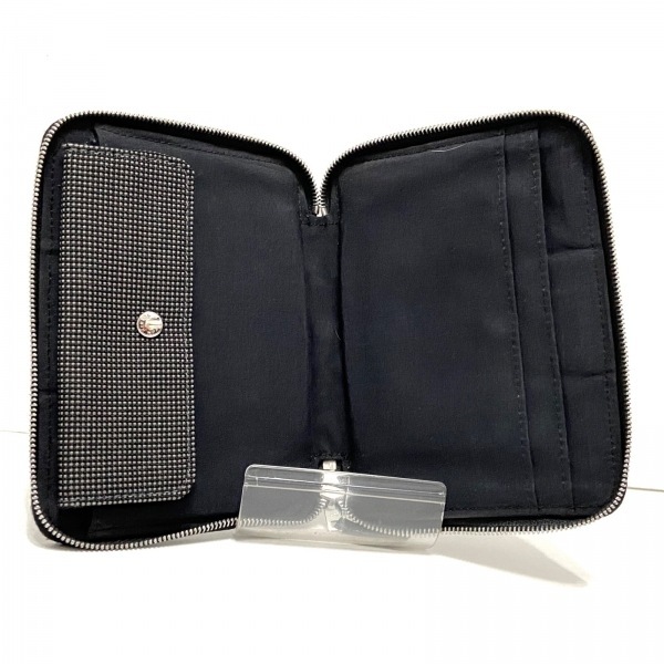 エルメス エールライン パースPM PM パース パースGM エルメス HERMES 2つ折り財布 エールラインパースPM ポリエステル×ポリアミド ダークグレー×黒 ラウンドファスナー 財布