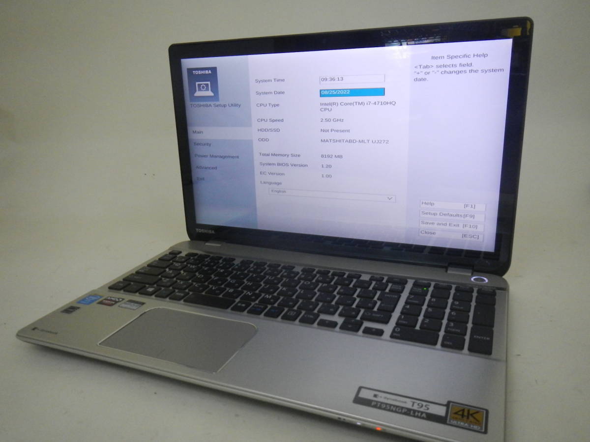 送料無料，人気SALE ジャンク品 TOSHIBA T95/NG i7-4710HQ 4Kディスプレイ ８GB タッチパネル/SSD無し(15インチ～)｜売買されたオークション情報、yahooの商品情報をアーカイブ公開 - オークファン 東芝
