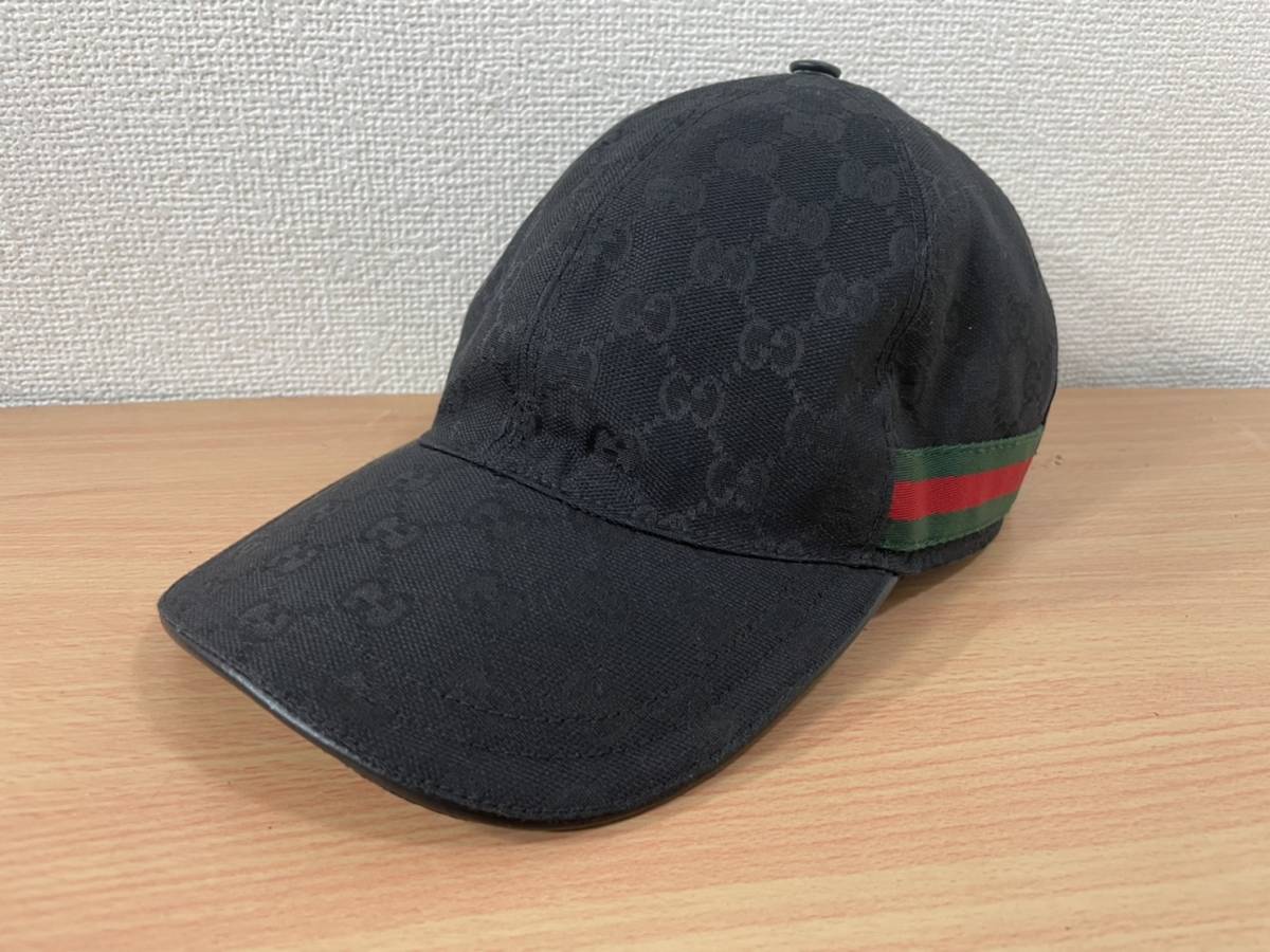 ○Y1209○【中古品】 グッチ GUCCI 帽子 キャップ GG柄 Lサイズ 59㎝ 美