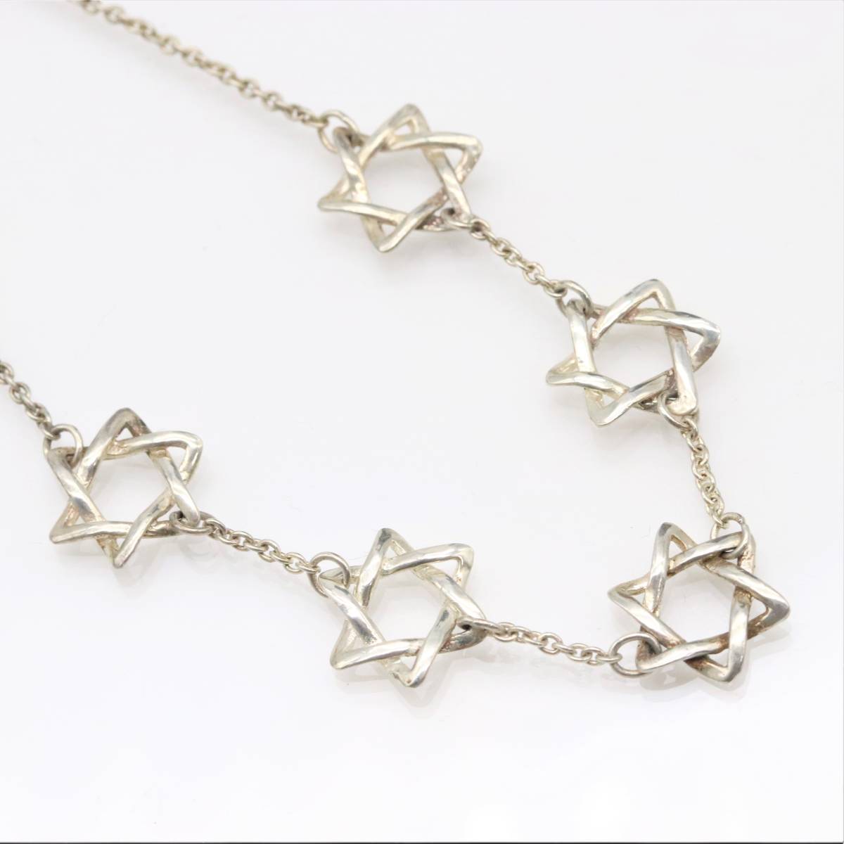 希少 ティファニー 5P 六芒星 スターオブダビデ ネックレス シルバー 