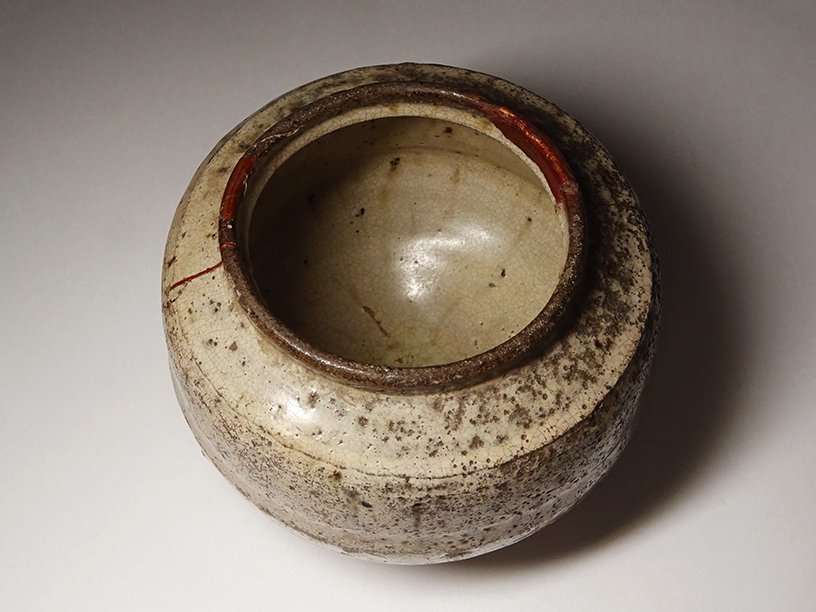 慶應◇16世紀 桃山時代 斑唐津壺 時代箱 本歌桃山古唐津の名品！ 唐津