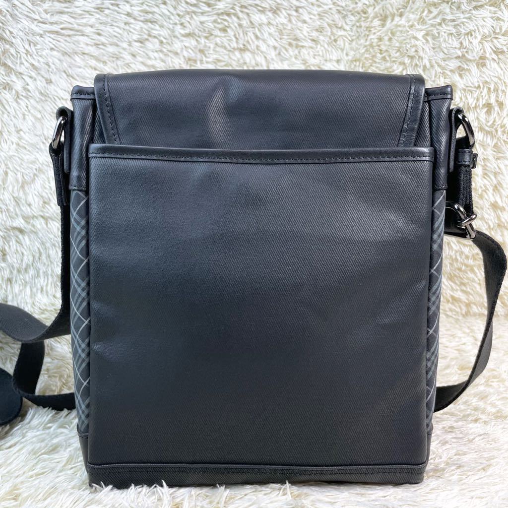 1円【新品同様・超稀少】BURBERRY BLACK LABEL バーバリーブラックレーベル ショルダーバッグ メッセンジャーバッグ ノバチェック ブラック