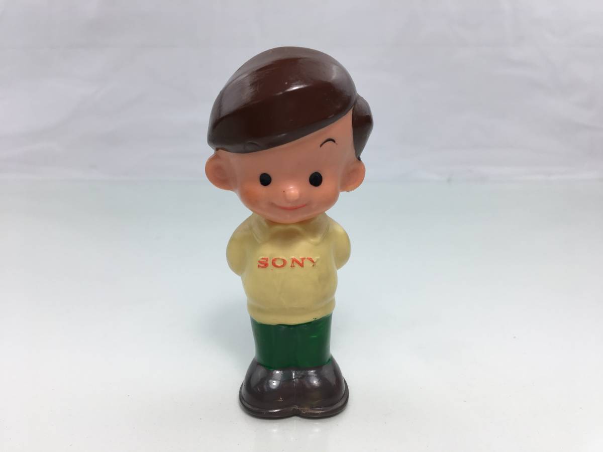 Y/ ソニー坊や ソフビ 人形 鷹さ約10cm SONY レトロ アンティーク 0827 