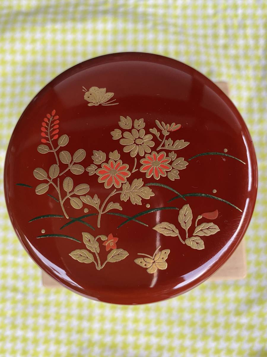 棗 茶道具 漆器 蒔絵 いろいろ入り 茶道具セット 茶箱 草花図 茶碗 美品 共