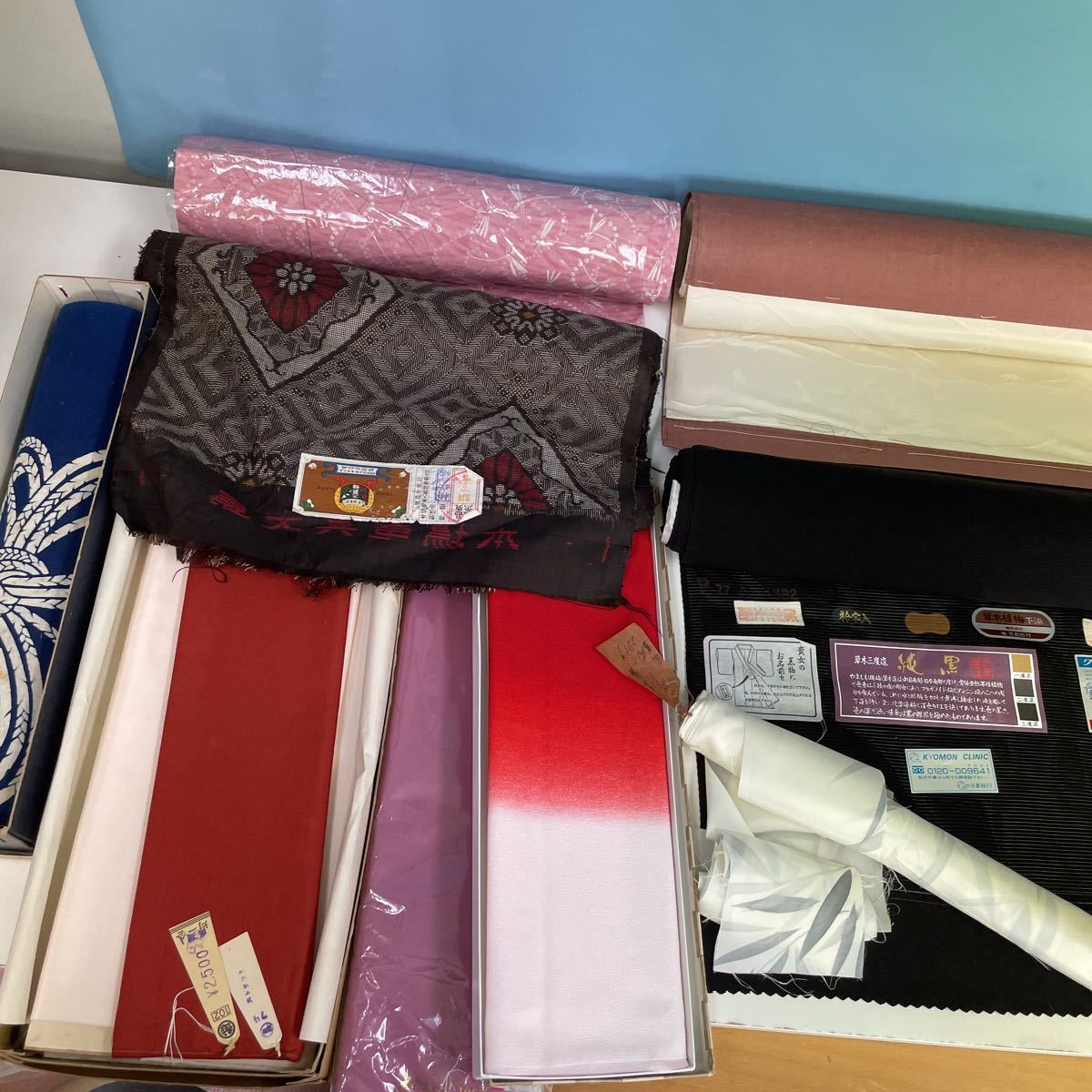 丹後 正絹着物切り売り 反物 ちりめん 無地全18色 50cm単位着物 丹後 