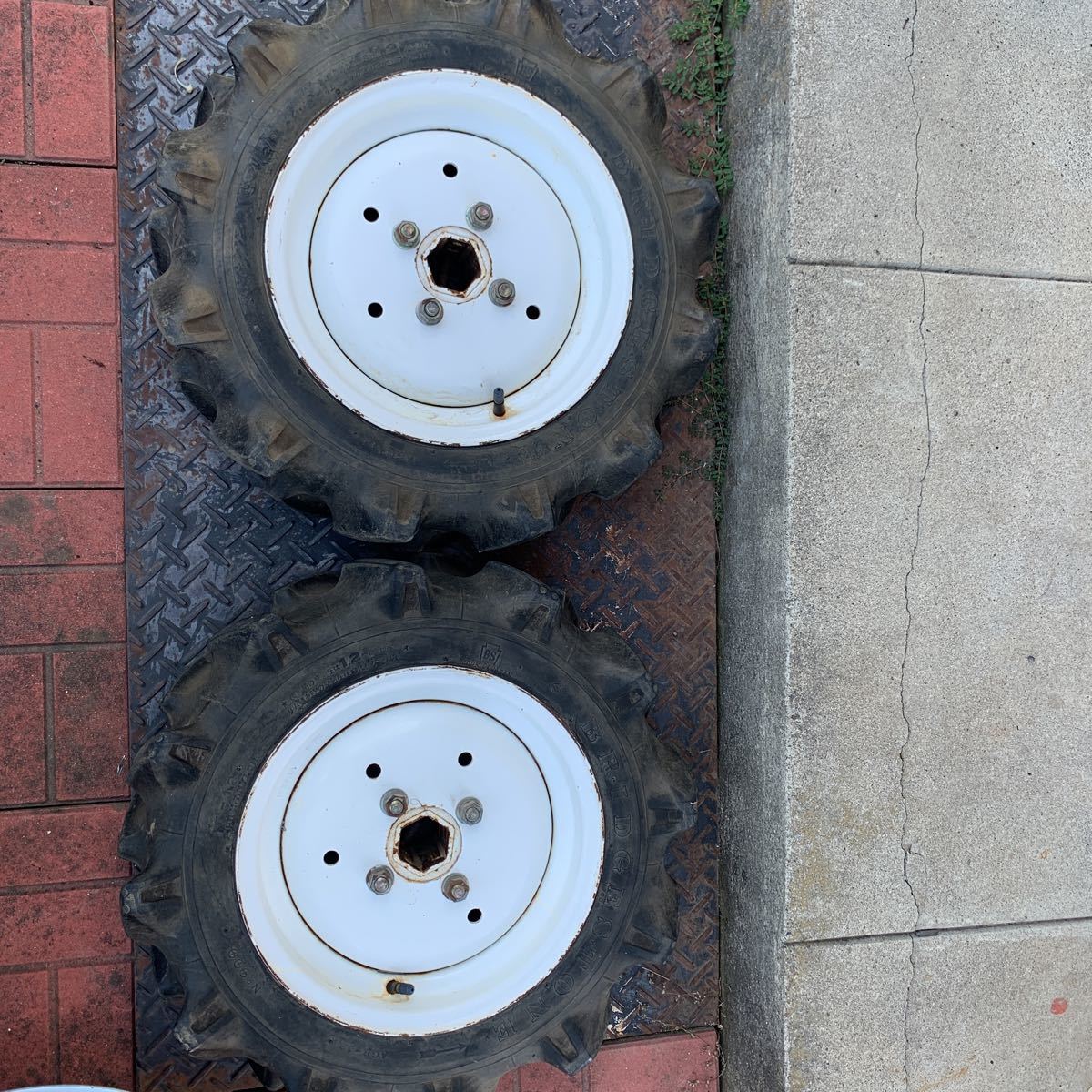 耕運機 BRIDGESTONE タイヤホイール 5-12 2PR中古2本 耕運機 5-12