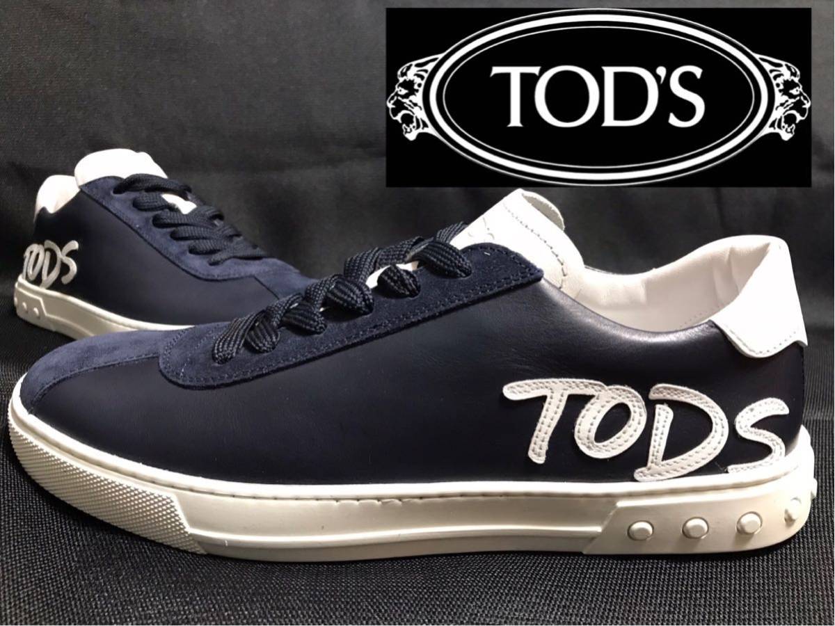 ◆◆未使用 定価8.8万円 TODS☆トッズ ALL LOGO PATCH CAS 6.5 JP25.5～26.0 スニーカー