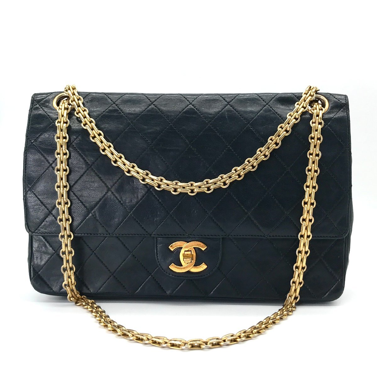  1円 CHANEL シャネル ココマーク ターンロック マトラッセ Wフラップ Wチェーン ショルダー バッグ ブラック M5645(ショルダーバッグ)｜売買されたオークション情報、yahooの商品情報をアーカイ かばん、バッグ
