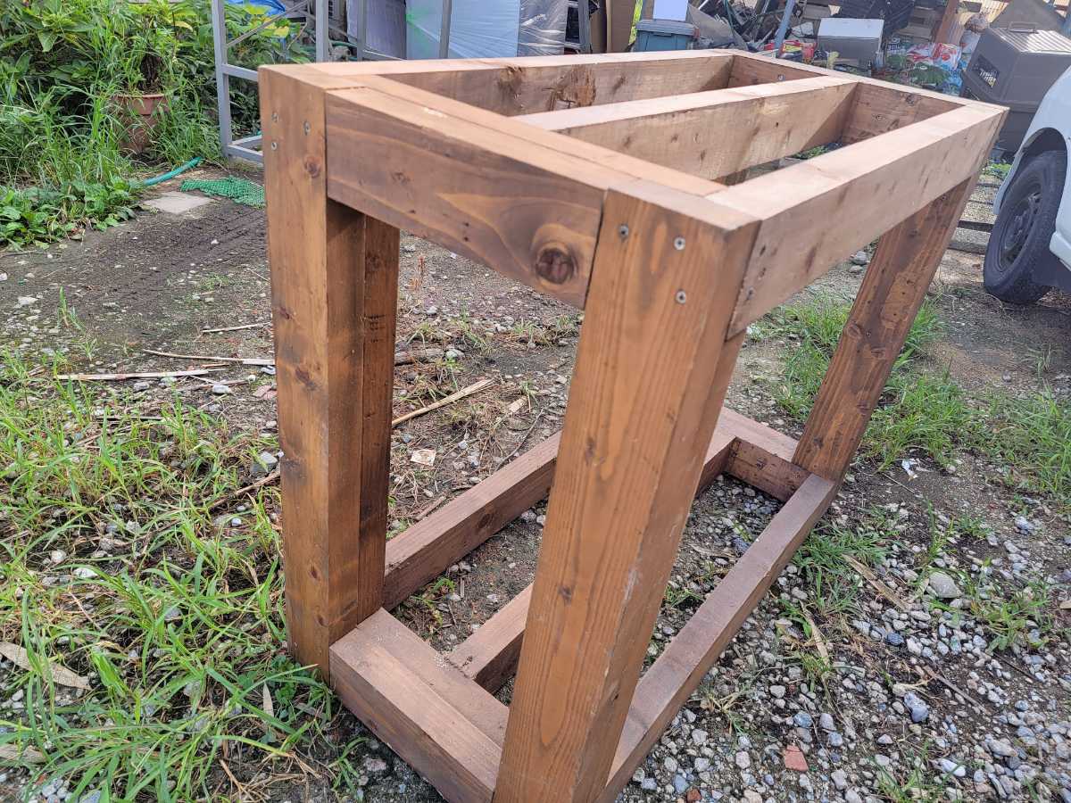 中古 手作り 水槽台 900 90cm 水槽 木製 作業台 引き取り限定 発送不可  