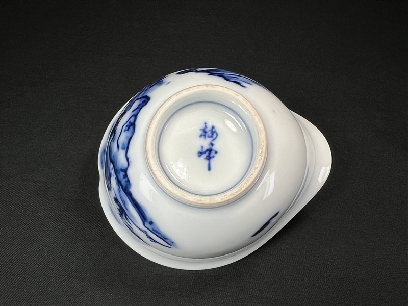 123 レトロ雑貨 時代物 煎茶器揃 無傷 7点 京焼 楠峰 染付 宝