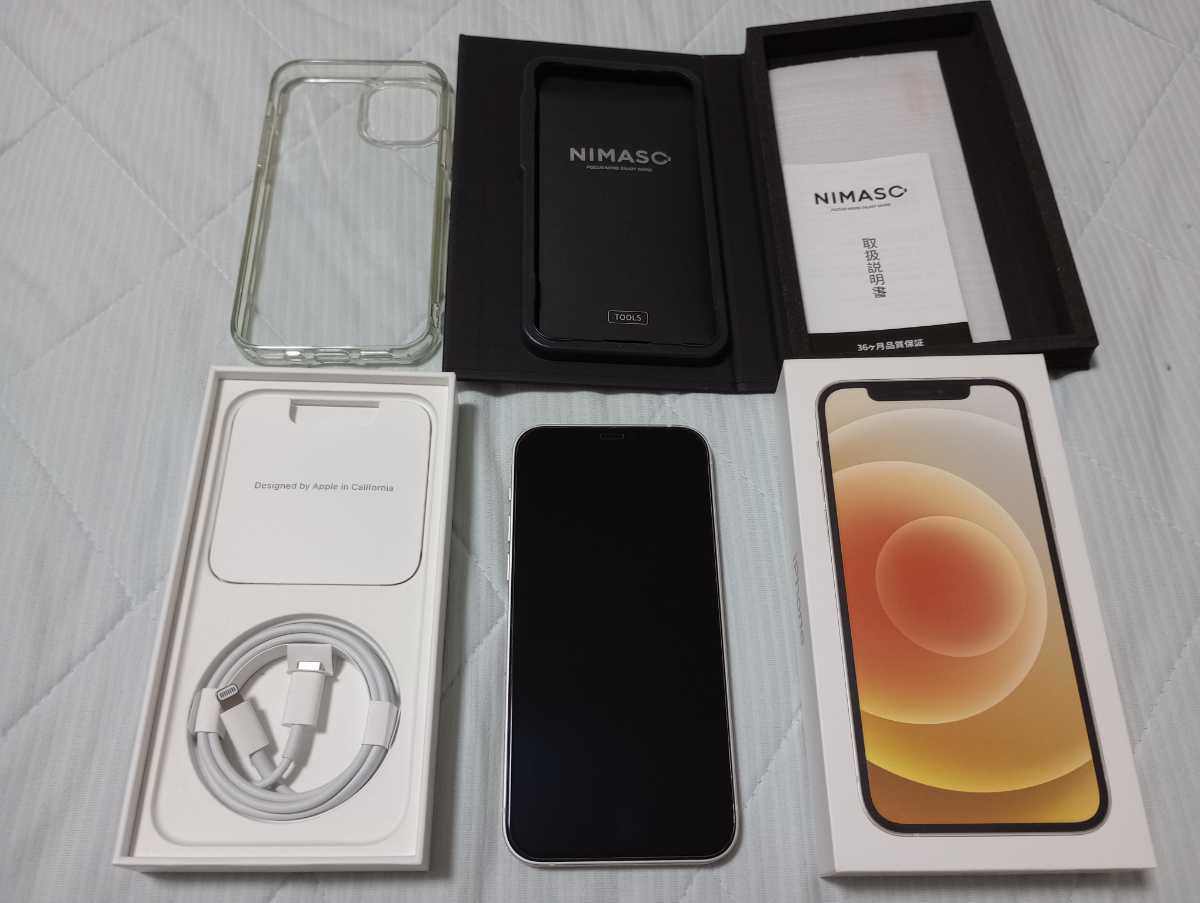 美品 iPhone12 64GB ホワイト SIMフリー バッテリー最大容量100