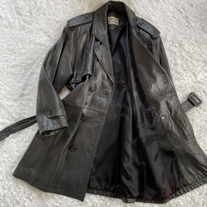 限定SALE，100%新品 XL オールレザー 極上ラムスキン 50'sGOODS 2ND LISCH トレンチコート 羊革 ラムレザー 黒 ブラック ベルト(XLサイズ以上)｜売買されたオークション情報、yahooの商品情報をアーカイブ公開 - オ XLサイズ以上