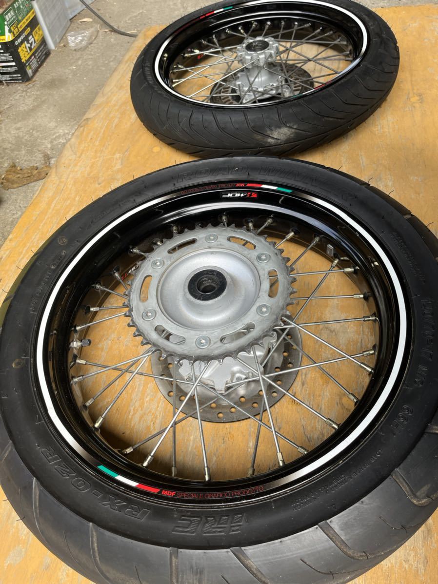XR250 モタード MD30 フロントホイールSET！ タイヤほぼ新品！ パーツ