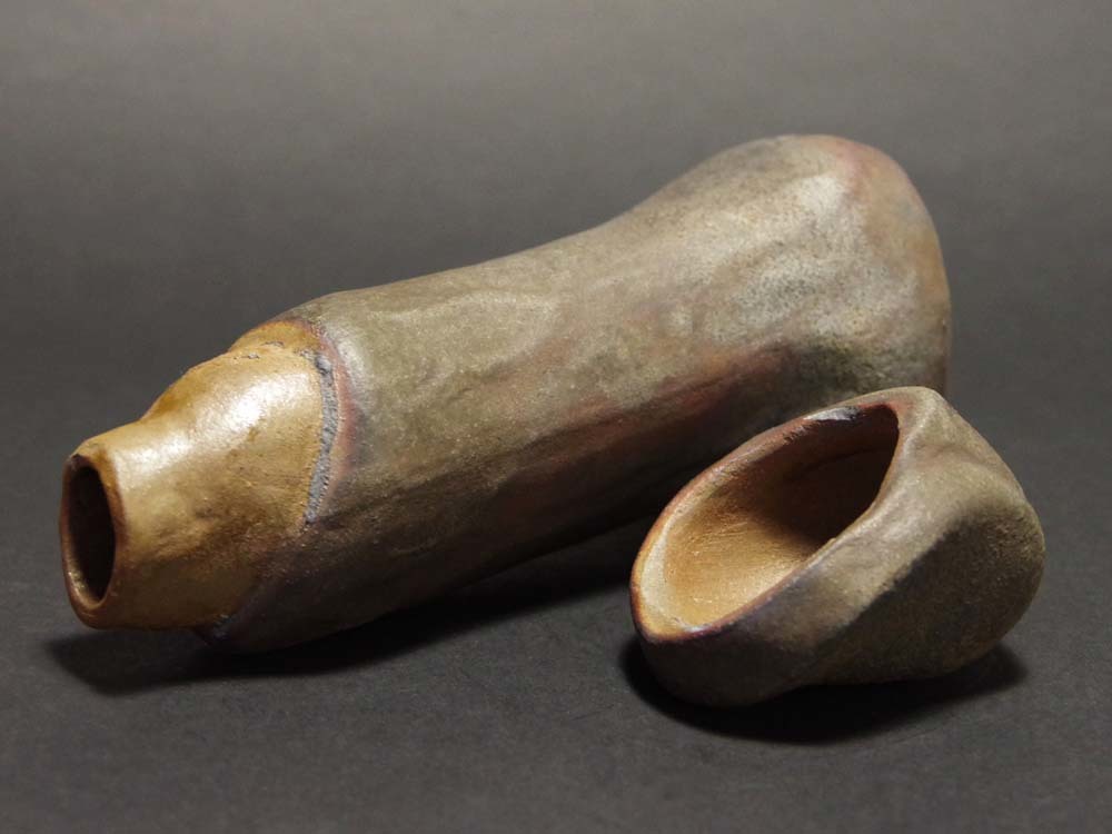 らっきょ 備前焼 徳利 らっきょ徳利 花入れ 酒器 陶芸 共箱付き 備前焼 徳利 共箱 酒器 | 花入れ 的野求造 共箱付き