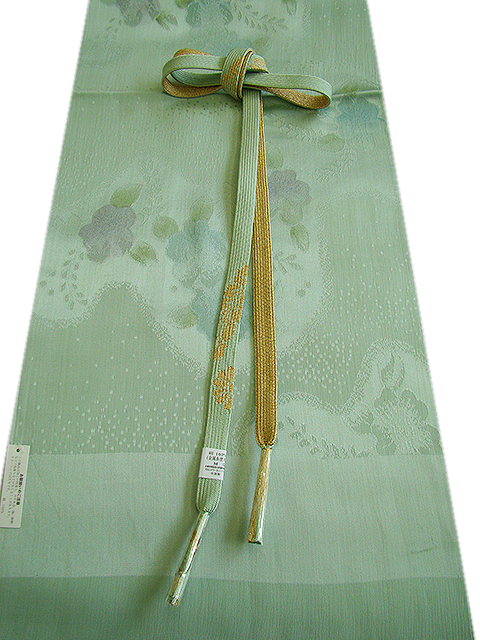 時代屋 裄68.2ｃｍ ロング寸 紋意匠地 附下げ 訪問着 西陣織 袋帯 帯揚げ 帯〆 4点 セット 正絹 仕立上り 袷 158ｃｍ～165ｃｍ ＨH028 時代屋 ロング寸 訪問着 美品 金彩加工 金彩加工染柄