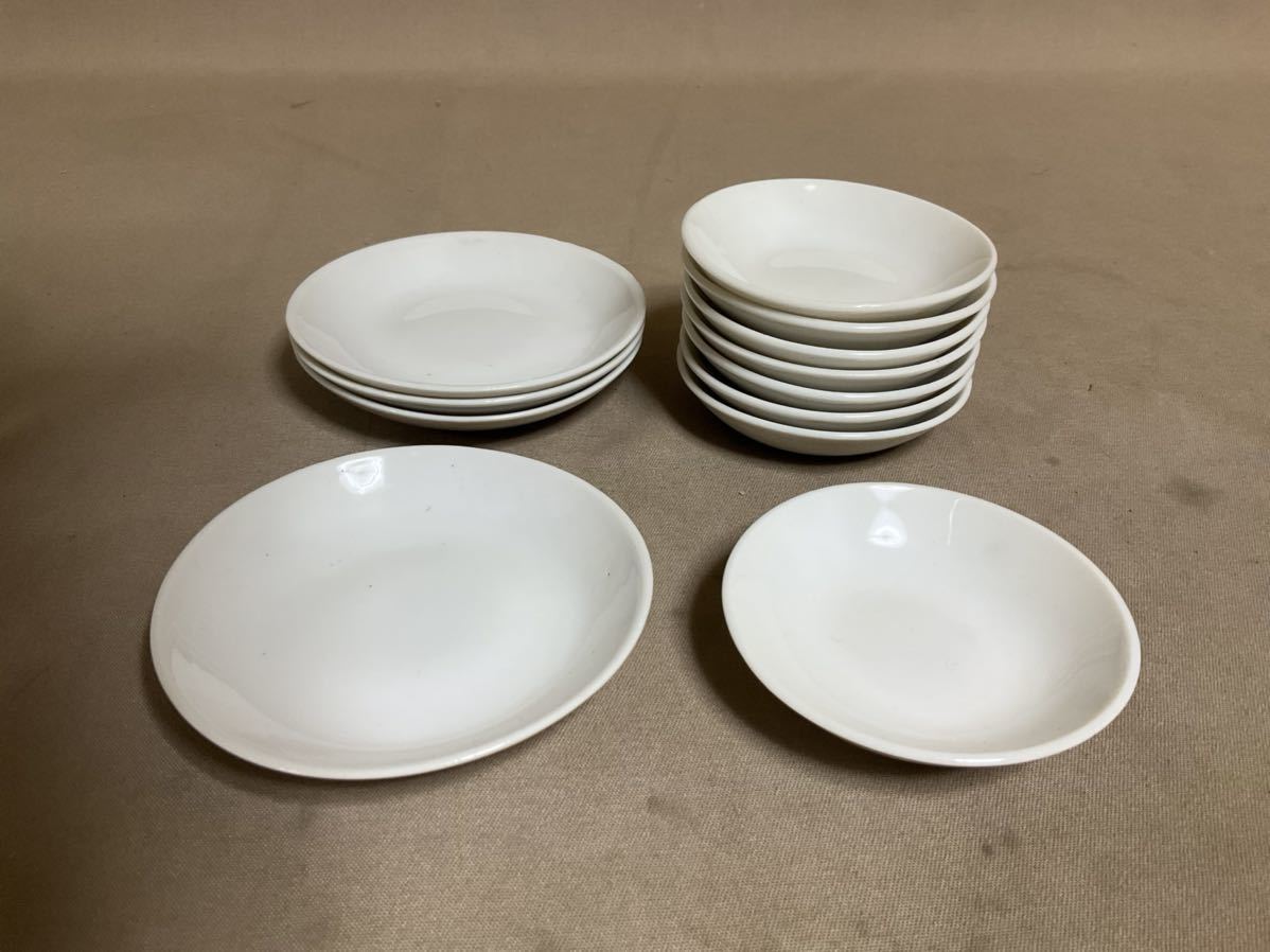 ZM74 神棚　神具　陶器　米　盛り塩　皿　(中)4枚　(小)8枚_1