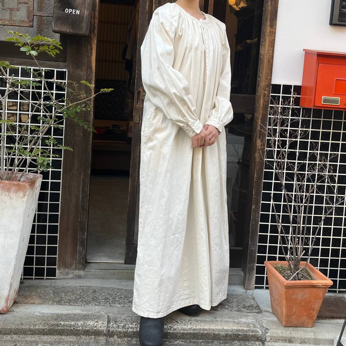 株安 ヤエカ ヘンプ ワンピースyaeca ロングワンピース