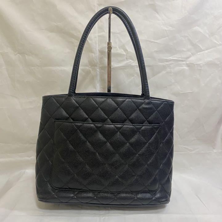【1〜】CHANELシャネル 豪華　復刻トート　キャビアスキン　ショルダーバッグ　ハンドバッグ　レザー　ブラック　黒金具　マトラッセ　ココ CHANEL キャビアスキン シャネル 1円～ 中古品 A01804
