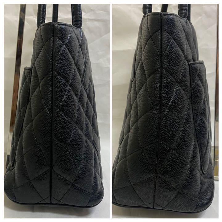 【1〜】CHANELシャネル 豪華　復刻トート　キャビアスキン　ショルダーバッグ　ハンドバッグ　レザー　ブラック　黒金具　マトラッセ　ココ CHANEL キャビアスキン シャネル 1円～ 中古品 A01804
