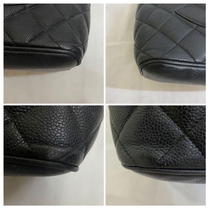 【1〜】CHANELシャネル 豪華　復刻トート　キャビアスキン　ショルダーバッグ　ハンドバッグ　レザー　ブラック　黒金具　マトラッセ　ココ CHANEL キャビアスキン シャネル 1円～ 中古品 A01804