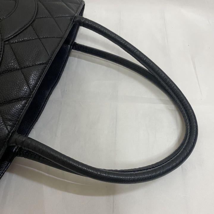 【1〜】CHANELシャネル 豪華　復刻トート　キャビアスキン　ショルダーバッグ　ハンドバッグ　レザー　ブラック　黒金具　マトラッセ　ココ CHANEL キャビアスキン シャネル 1円～ 中古品 A01804