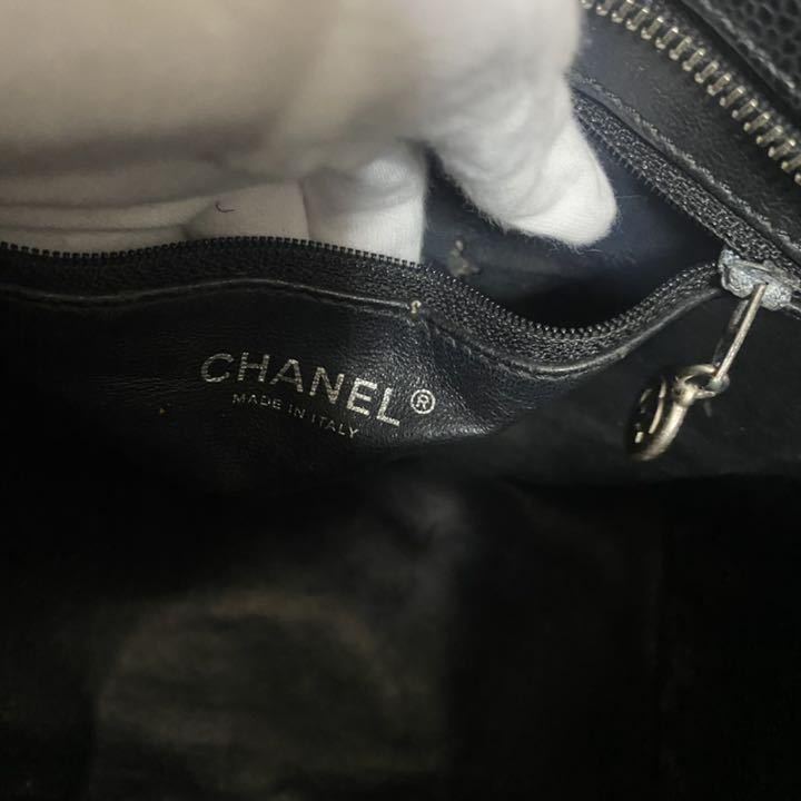 【1〜】CHANELシャネル 豪華　復刻トート　キャビアスキン　ショルダーバッグ　ハンドバッグ　レザー　ブラック　黒金具　マトラッセ　ココ CHANEL キャビアスキン シャネル 1円～ 中古品 A01804