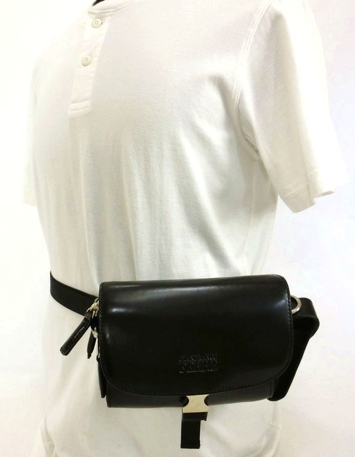 美品♪GIANFRANCO FERRE・ジャンフランコ フェレ ナイロン×レザー 
