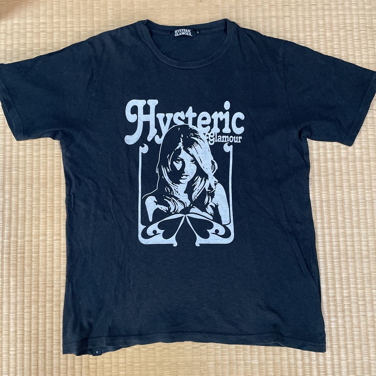 ヒステリックグラマー バクプリ入り ガール ロゴ Tシャツ 黒L レア hysteric glamour