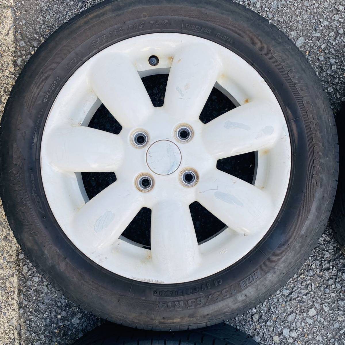 スズキ ラパン 純正アルミホイール 純正ホイール 特別仕様車 ホワイト