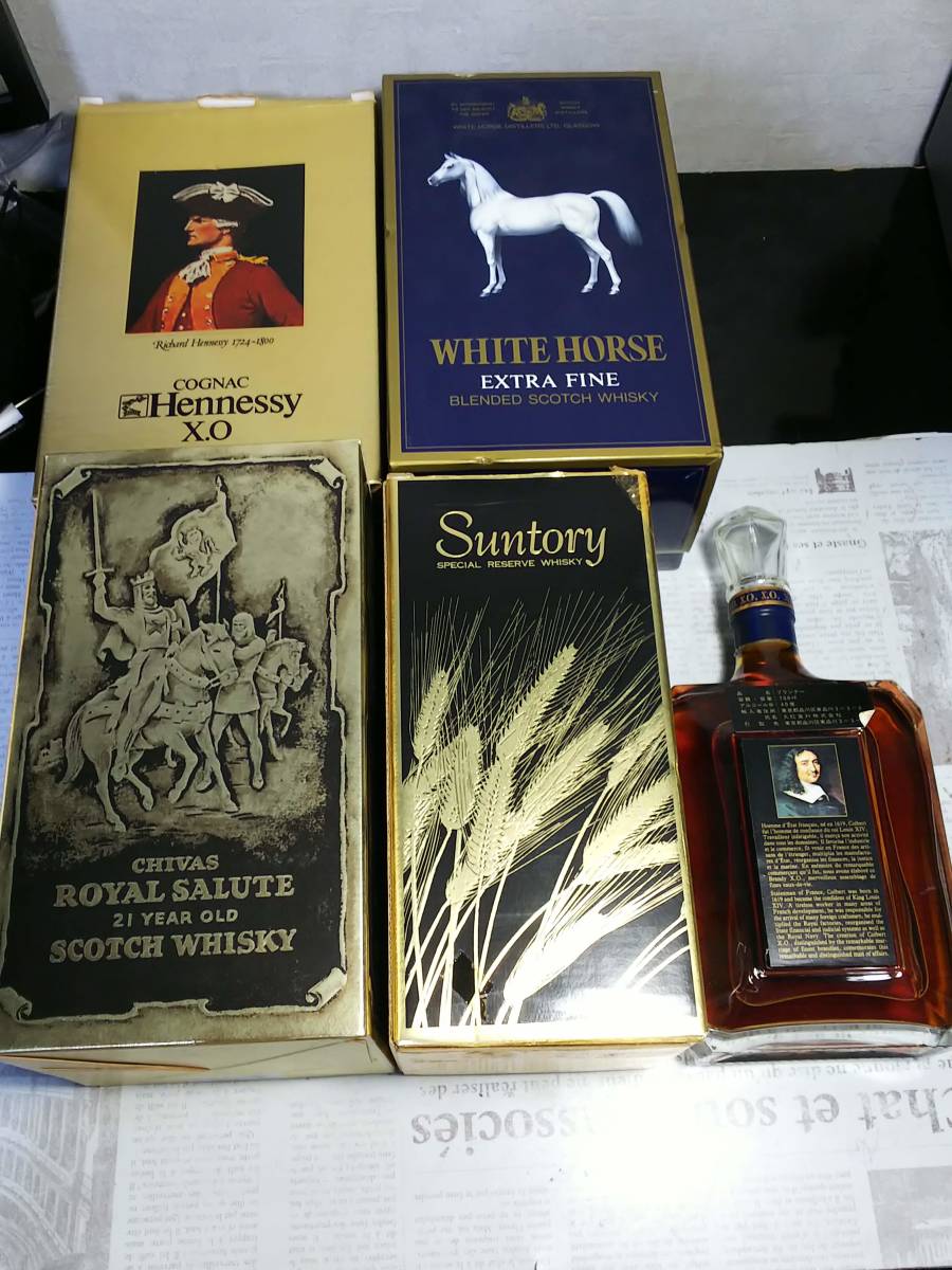 9117☆古酒 セット Hennessy/WHITE HORSE/Suntory/ROYAL SALUTE
