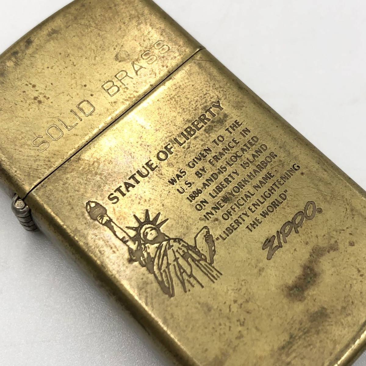 23TE☆ZIPPO solid brass SLIM☆ジッポ ジッポー ソリッドブラス 真鍮 