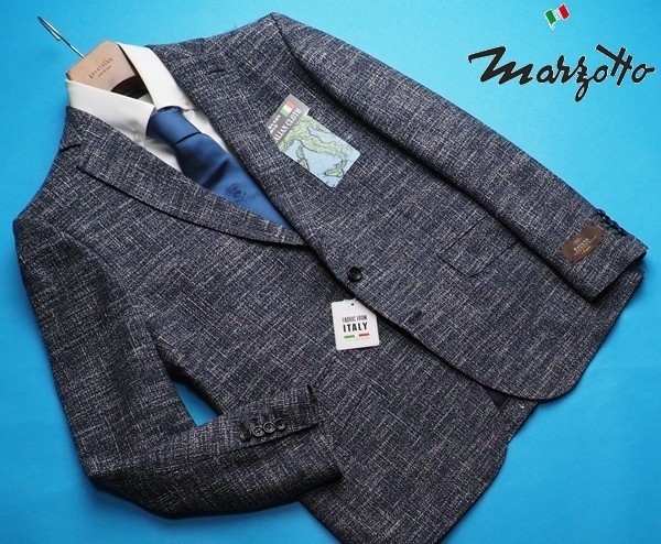 【格安，HOT】 5.3万円 大手百貨店扱い 日本製 秋冬 MARZOTTO マルゾット イタリア製生地 ネップツイード ジャケットAB5紺 A 3750870(Mサイズ)｜売買されたオークション情報、yahooの商品情報をアーカイブ公開 - オ Mサイズ