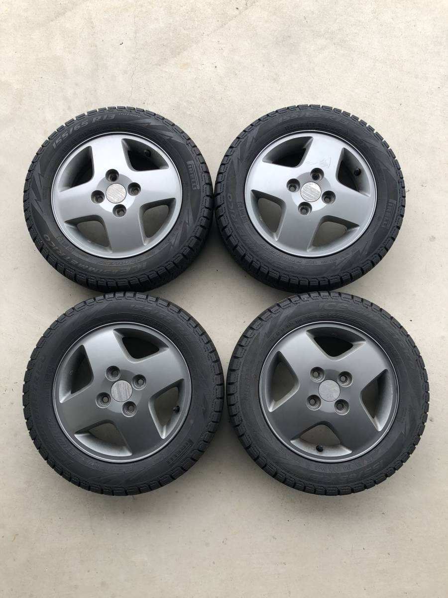 ☆中古品！バリ山スタッドレス！ 軽自動車 155/65R13 スズキ 純正 