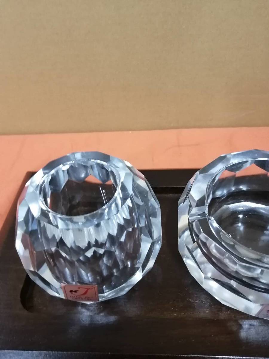未使用】大阪引取歓迎 カメイガラス 応接室灰皿セット CL7-70 ガス