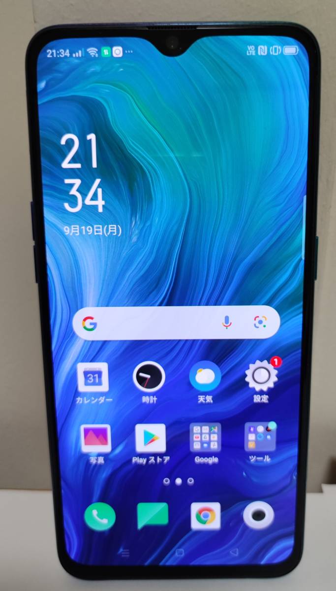 Oppo Reno A CPH1983 64GB ブルー SIMフリー Reno OPPO A 美品 スマホ リノ