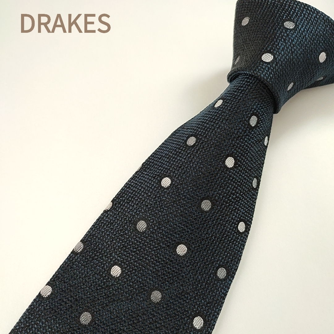 ドレイクス シルク ネクタイ Drakes DRAKES 美品 格子模様 ピンドット