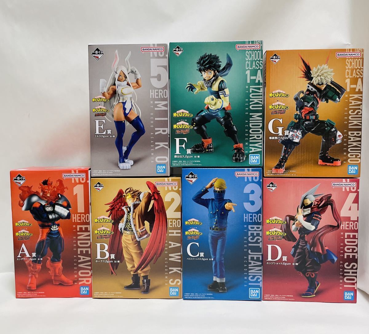【未開封】一番くじ 僕のヒーローアカデミア The Top 5！ A，B，C，D，E，F，G賞 フィギュア セミコンプ セット
