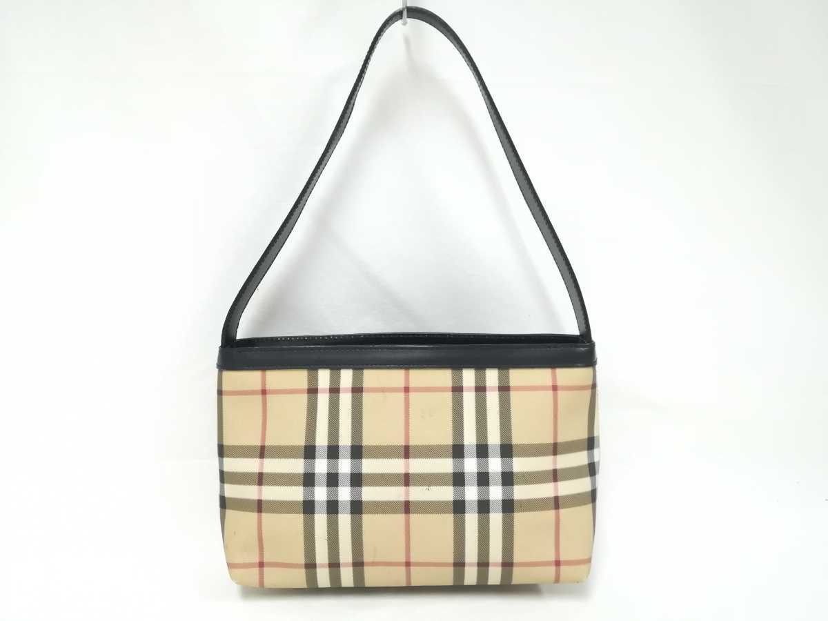 BURBERRY バーバリー ショルダーバッグ ノバチェック PVC ベージュ 