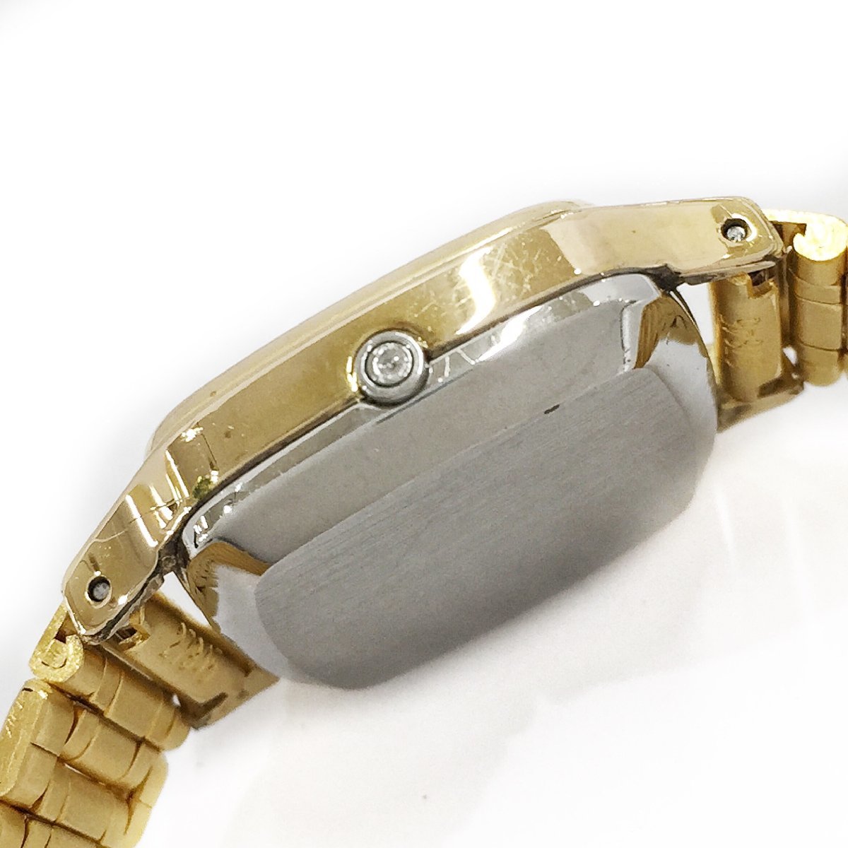 稼働品!!電池交換済!!OMEGA/オメガ デビル 金色 リューズレス クォーツ 